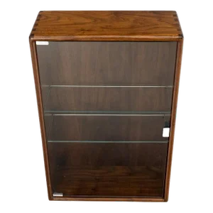 Solid Walnut Dovetailed Construction Design Glass Door Custom Hanging Cabinet