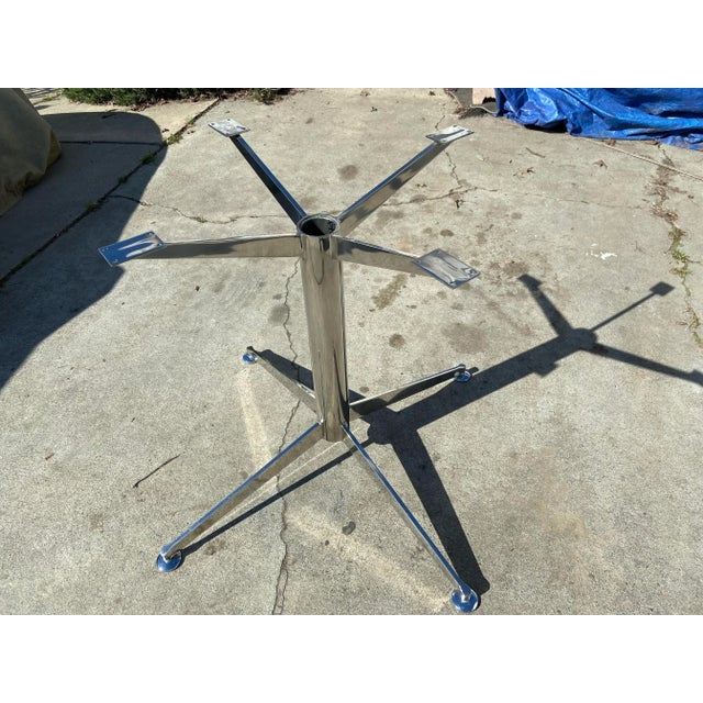 Chrome Oval Round Table For Sale - Image 10 of 13