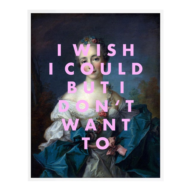I Wish I Could by Lara Fowler in White Framed Paper, Medium Art Print For Sale