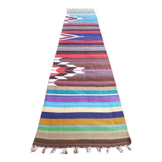 Vintage Turkish Kilim Runner - 27" X 129" For Sale
