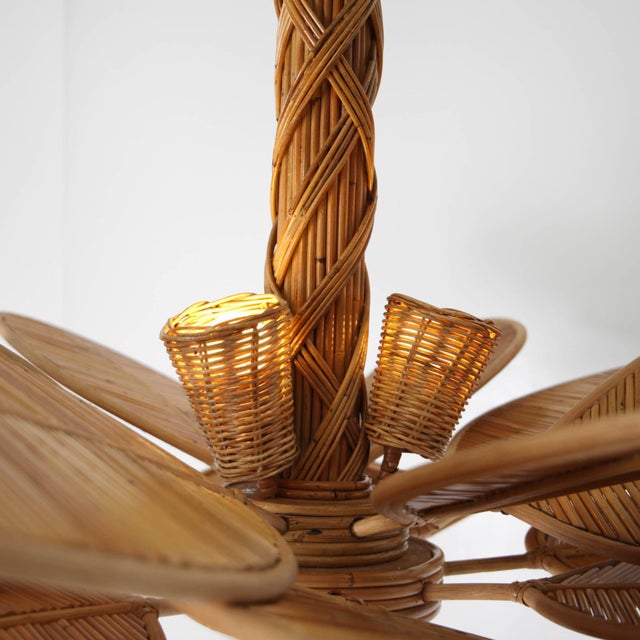 Leaf Rattan Pendant Light For Sale - Image 9 of 15