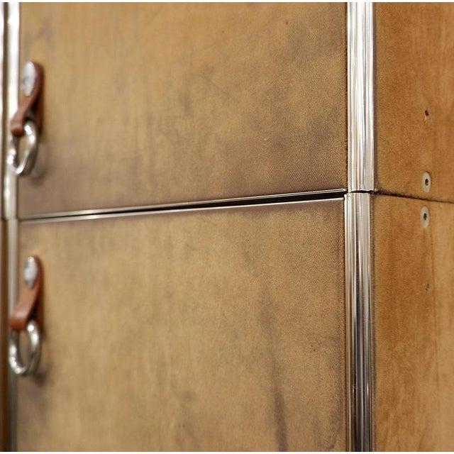 Wardrobes in Brown Suede and Metal by Guido Faleschini, 1960s, Set of 2 For Sale - Image 5 of 13