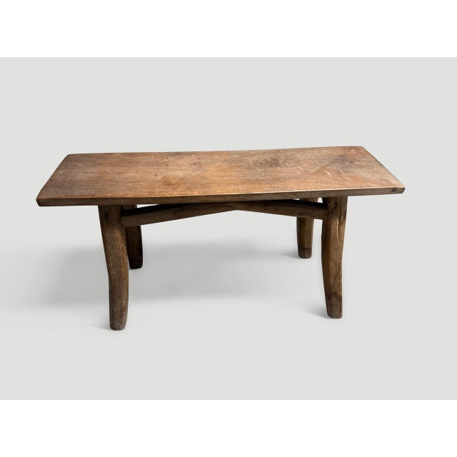 Contemporary Andrianna Shamaris Teak Wood Wabi Sabi Bench For Sale - Image 3 of 5