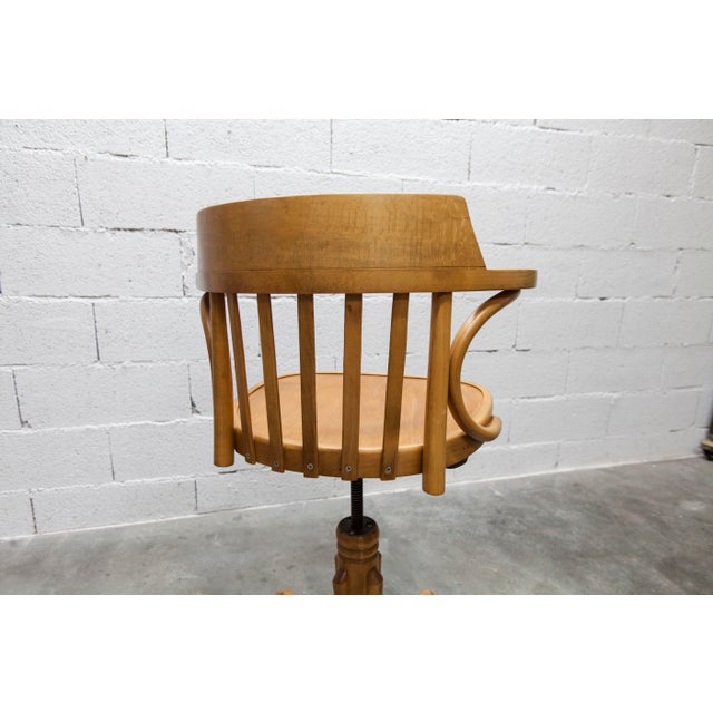 Scandinavian Swivel Office Chair in Bentwood from Thonet, 1960s For Sale - Image 18 of 18