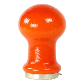 Mid-Century Table Lamp in Orange Opaline Glass by Stefan Tabery for Opp Jihlava, 1960s For Sale