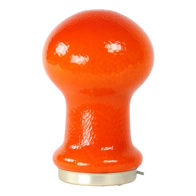 Mid-Century Table Lamp in Orange Opaline Glass by Stefan Tabery for Opp Jihlava, 1960s For Sale