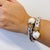 BOCHIC “Orient” Vintage Bangle Set 18K Gold & Silver, Pearls & Sapphires For Sale - Image 11 of 12