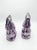 Hollywood Regency Pair of Vintage Mid-Century Lavender Iridescent Glass Bunny Bookends For Sale - Image 3 of 11