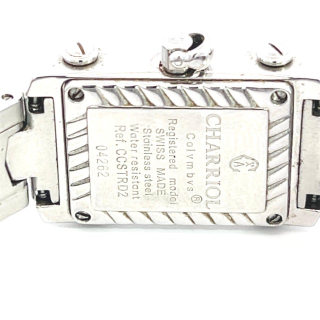 1990s Philippe Charriol Diamond Ladies Wristwatch 6.5" Stainless Steel 22.8 mm For Sale - Image 4 of 10