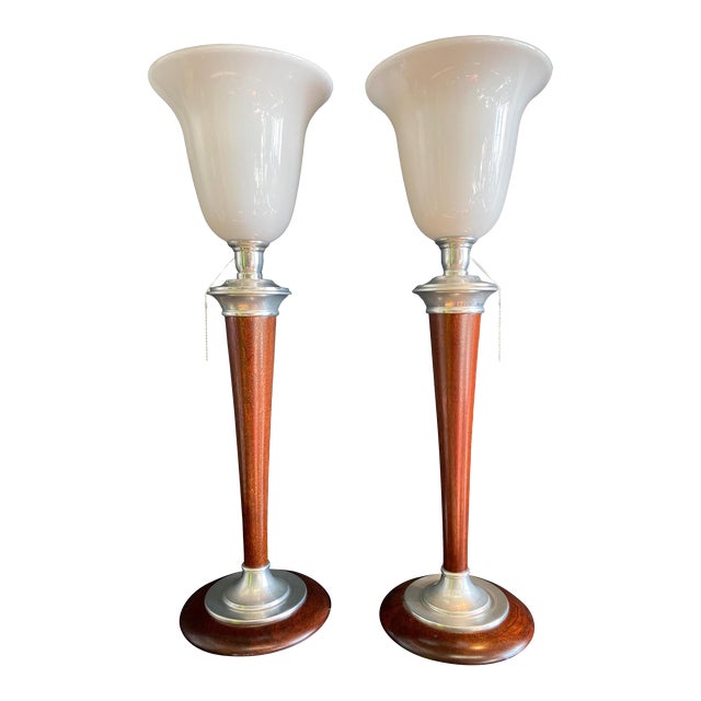 1930s Art Deco Mazda Lamps with Original Stamp - A Pair For Sale