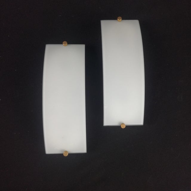 Sconces in Frosted Glass and Metal from Keria, France, 1990s, Set of 2 For Sale - Image 12 of 15