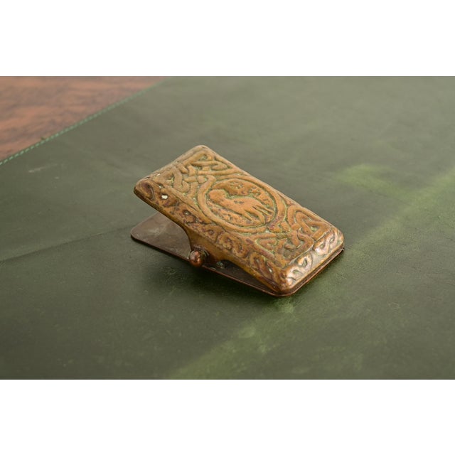 Art Deco Tiffany Studios New York Zodiac Pattern Bronze Large Paper Clip For Sale - Image 3 of 12