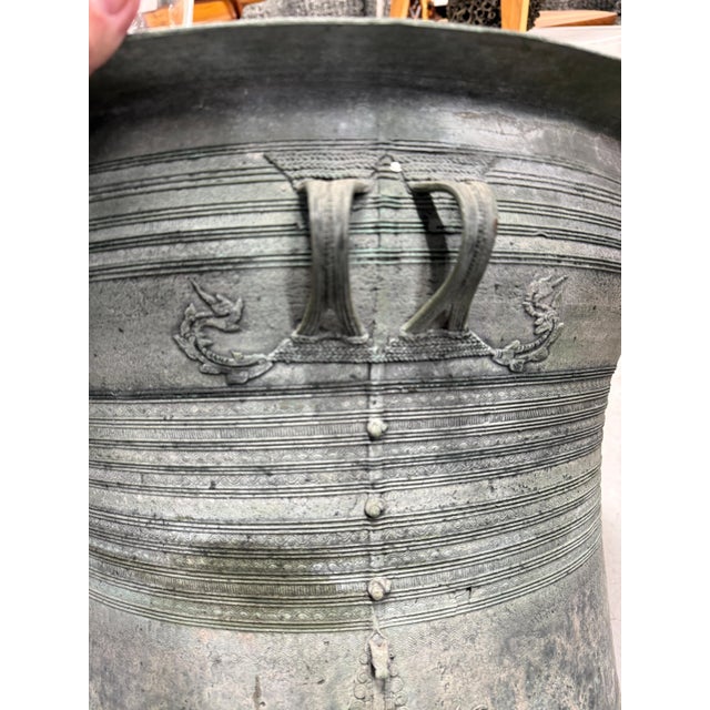 Mid 20th Century Mid 20th Century Nicely Detailed and Patinated Bronze Southeast Asian Rain Drum For Sale - Image 5 of 18