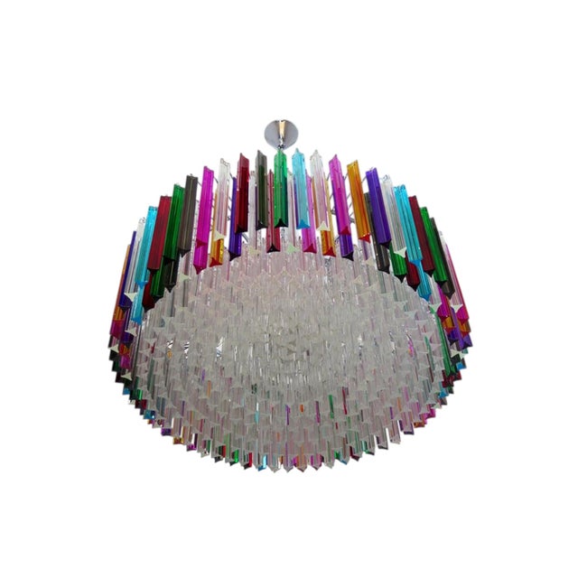 Contemporary Large Italian Pendant Light with 393 Polychrome Prisms from Justfurnituress SRL For Sale - Image 3 of 12