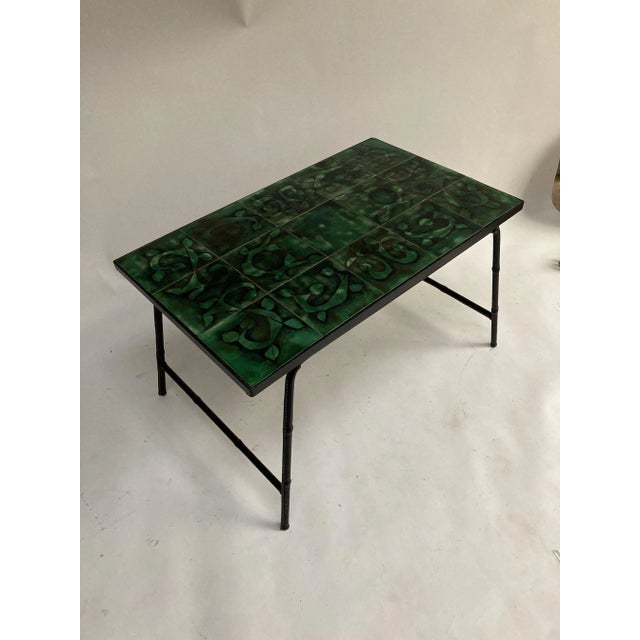 Black Leather Sheathing Table by Jacques Adnet, 1950s For Sale - Image 8 of 9