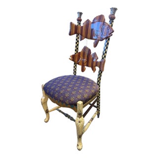 1990s Mackenzie-Childs Vintage Fish Chair For Sale