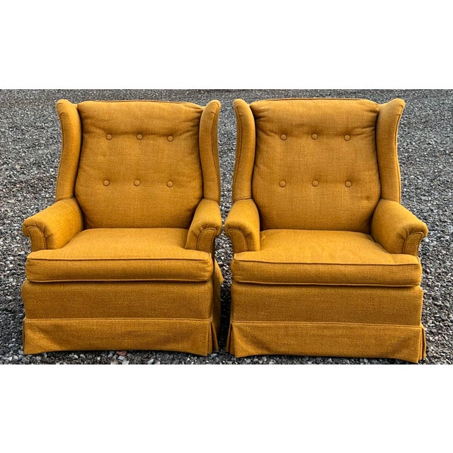 Ethan Allen Traditional Classics Skirted Wingback Chairs - a Pair ...