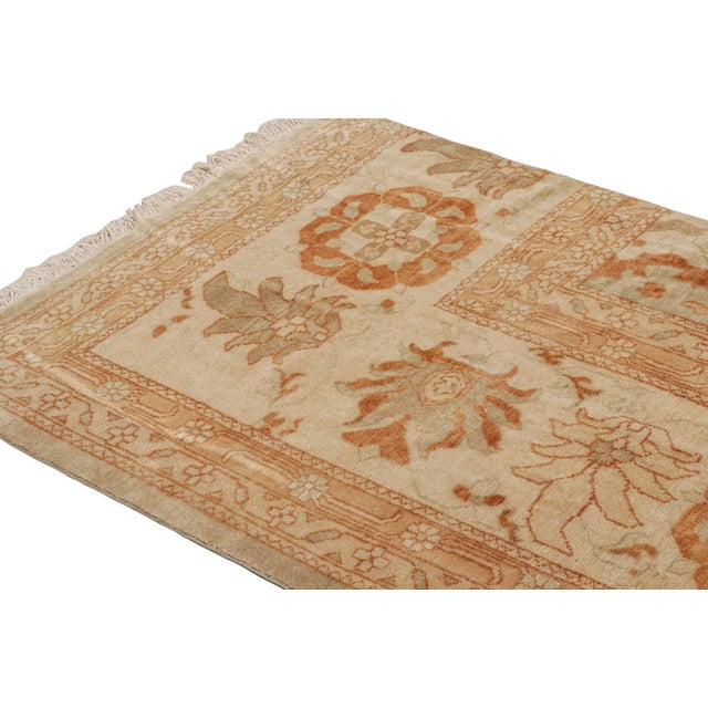 Late 20th Century Rug & Kilim’s Sultanabad Style Runner in Blue With Orange Floral Pattern For Sale - Image 5 of 7