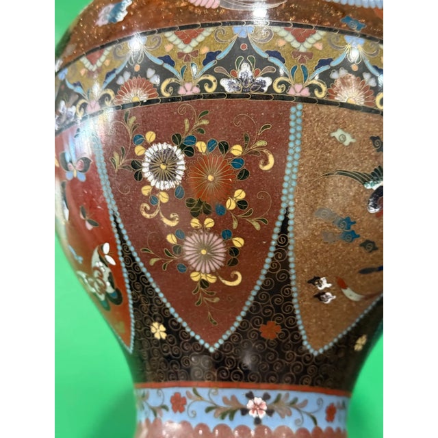 Japanese Cloisonne Goldstone Enamel Dragon Covered Jar Meiji Period For Sale - Image 11 of 11