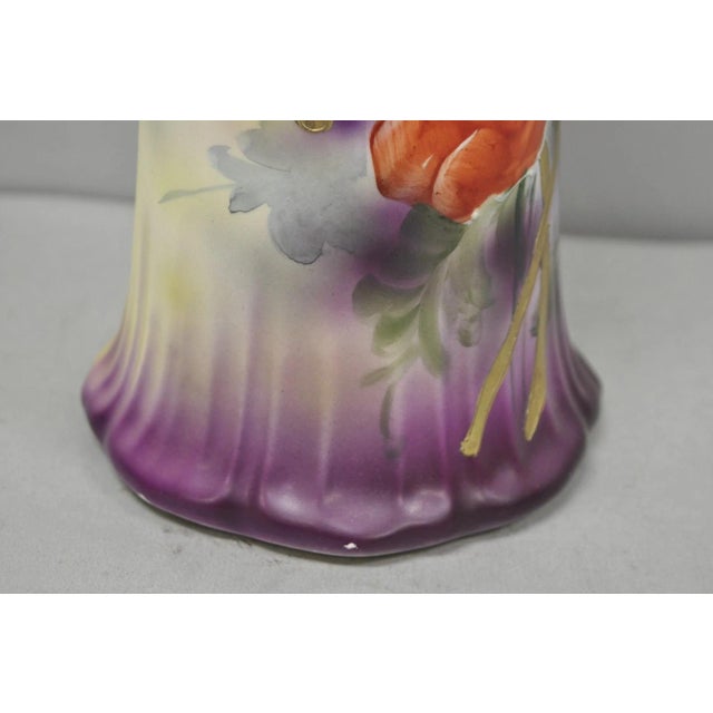 Antique Nishiku Royal Nippon Hand Painted Floral Gold Gilt Handle Water Pitcher For Sale - Image 9 of 17