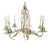 Italian Tole 6-Arm Palm Leaf Chandelier in Painted White Metal, C. 1970s For Sale