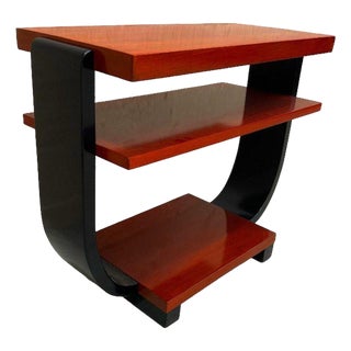 1940s Two-Tone Geometric Art Deco Side Table Attributed to Gilbert Rohde for Brown Saltman For Sale
