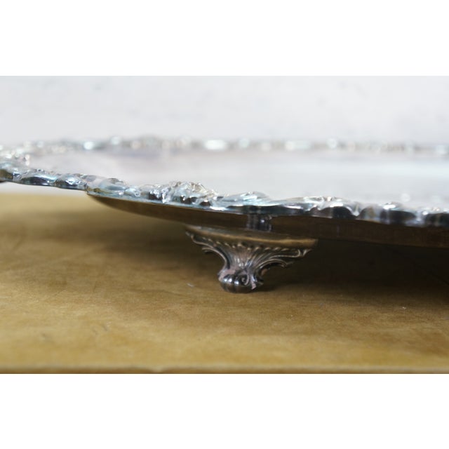 Towle Silversmiths Late 20th Century Very Large Towle 6955 Grand Duchess Oval Silverplate Serving Platter Tray 30" For Sale - Image 4 of 13