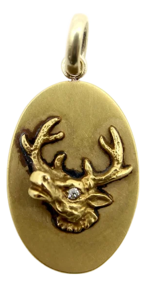 Late 19th Century Victorian 10k Gold Elk Head Bpoe Lodge Pendant Charm