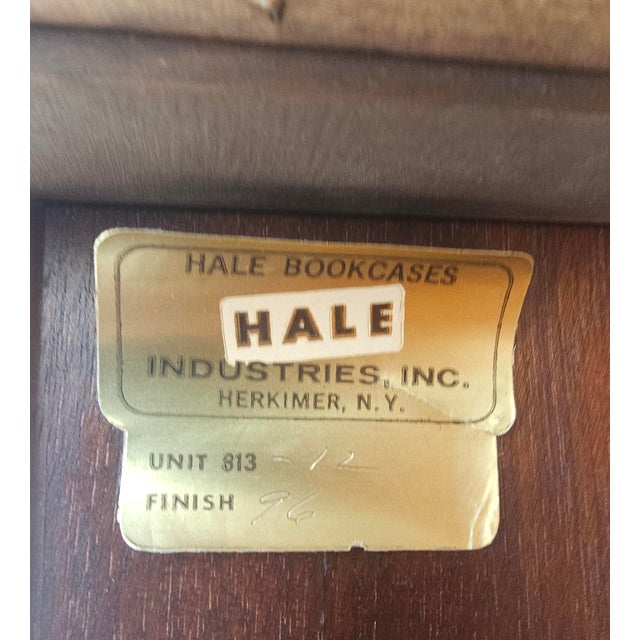 Wood Mid Century Hale Industries Stackable Walnut and Glass Barrister Bookcase For Sale - Image 7 of 7