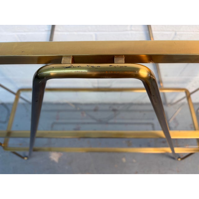 Brass Mid 20th Century Post Modern Italian Brass & Glass Hairpin Etagere For Sale - Image 8 of 10
