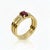 Split Shank Oval Garnet Engagement Silver, Gold Ring, Size 9.5 For Sale - Image 4 of 6