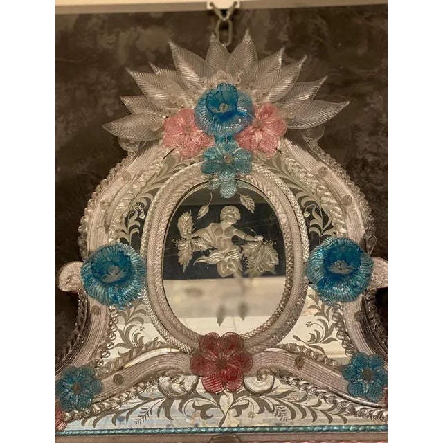 Venetian Murano Glass Mirror For Sale - Image 4 of 10