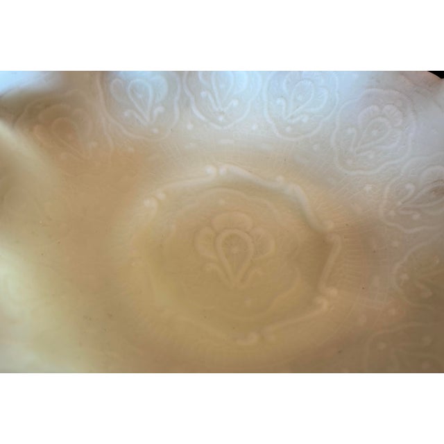 Glass Fenton Uranium Custard Persian Medallion Bowl For Sale - Image 7 of 12