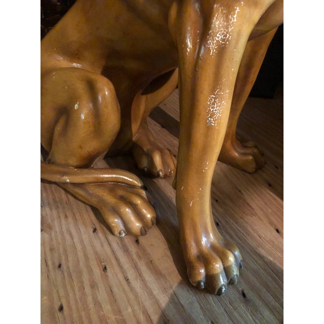 1960s Vintage Malwar Chalk Ware Near Life Size Great Dane Sculpture For Sale - Image 12 of 12