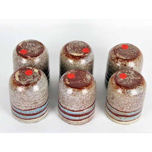 Beige Ceramic Cups from Accolay, 1960s, Set of 6 For Sale - Image 8 of 9