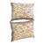 Pair of Custom Made Linen and Silk Pillows, Newly Made, Chinoiserie Pattern For Sale