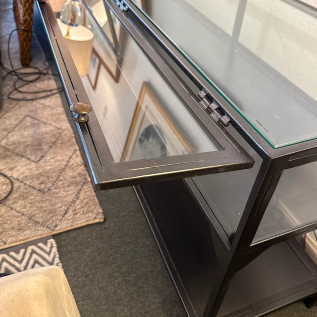 Crate & Barrel Ventana Iron + Glass Console For Sale In San Francisco - Image 6 of 12