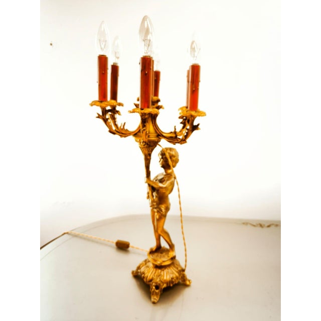 Bronze Putto Lamp with Six Lights For Sale - Image 9 of 18