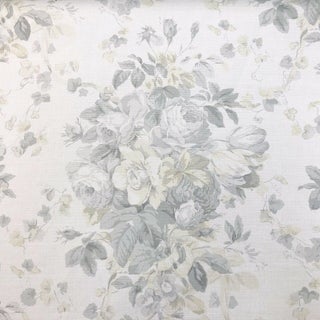 Contemporary Bennison Roses Linen Designer Fabric by the Yard For Sale