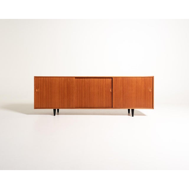 Danish Teak Sideboard with Three Doors, 1960s For Sale - Image 12 of 12