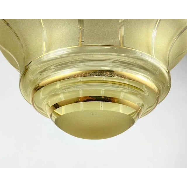 Small Vintage Colored Glass and Brass Ceiling Lamp, Belgium, 1960s For Sale - Image 4 of 7