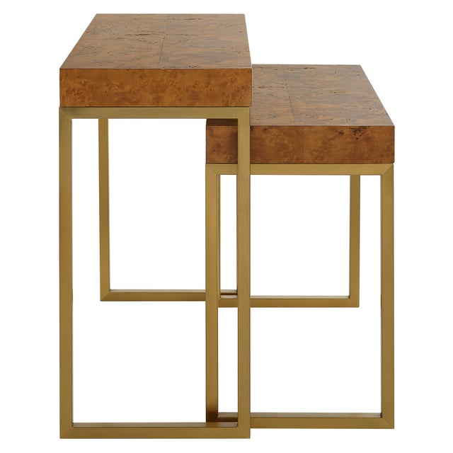 2020s Burl-esque Wooden Nesting Tables, Set of 2 For Sale - Image 5 of 7