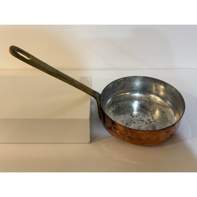 Copper Antique 19th Century Copper Butter Warmer With Riveted Brass Handle & Tin-Lined Interior For Sale - Image 8 of 12