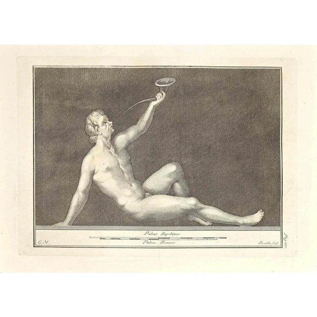 Ancient roman fresco from the series "antiquities of herculaneum", is an original etching on paper realized by giovanni...