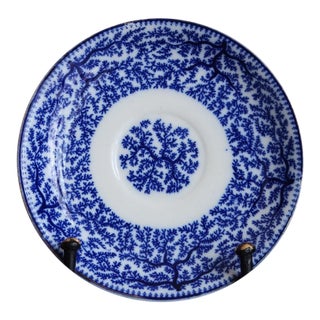 Blue Staffordshire Plate by Fibre Pottery, England For Sale