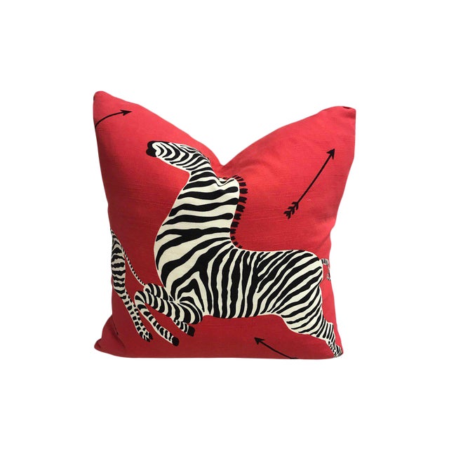 Scalamandre Zebra Pillow, Masai Red Chairish