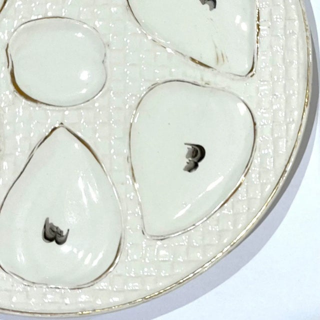 Mid 19th Century Late 19th Century Cream and Gold Oyster Plate by Franz Anton Mehlem For Sale - Image 5 of 9