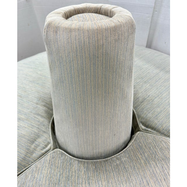 Custom Round Upholstered Velvet Banquette Circular Sofa Ottoman For Sale - Image 4 of 6