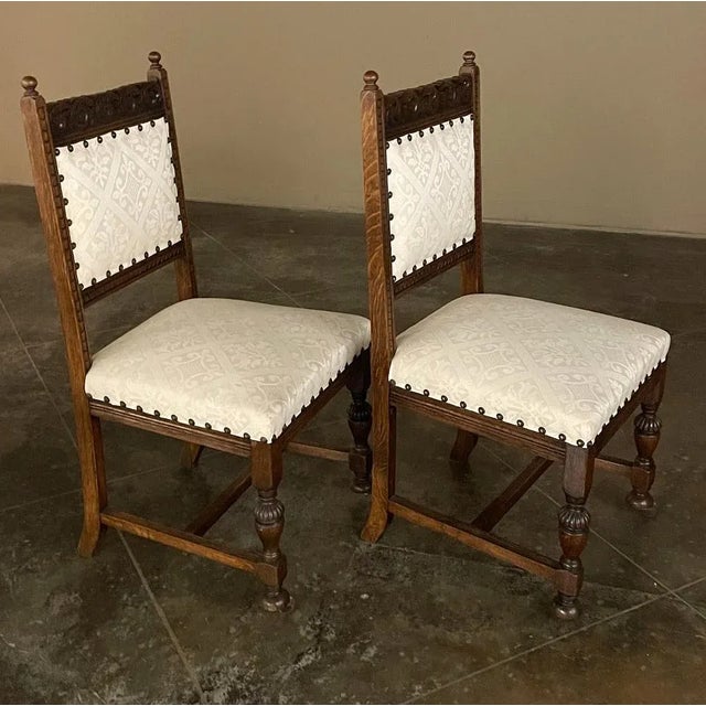 Burnt Umber Set of Six Antique Renaissance Dining Chairs For Sale - Image 8 of 13
