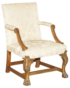 Irish George III Carved Gainsborough Armchair, 1880s